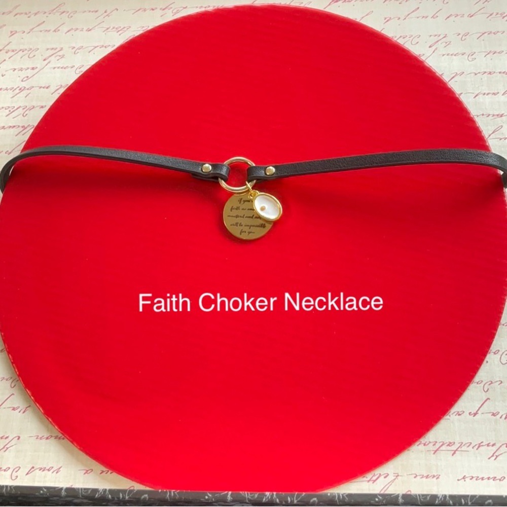 CHRISTMAS SPECIAL 🎄 Black Choker Necklace, Faith of a Mustard Seed . Religious